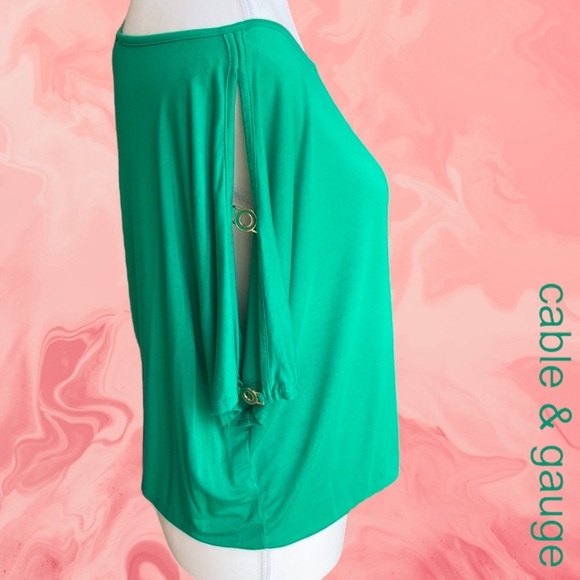 Cable & Gauge Green Relaxed 3/4 Sleeve Blouse - Picture 7 of 11